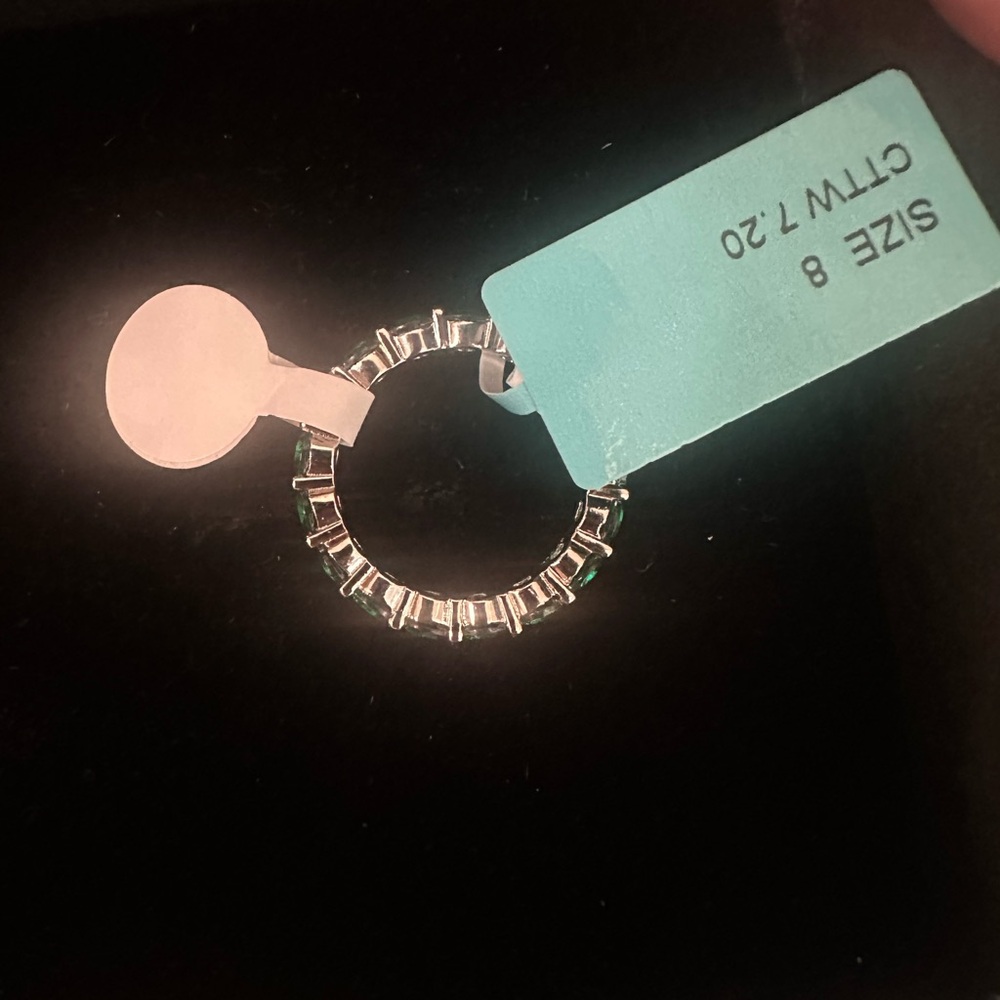 Sterling Silver Emerald Nano Ring - image 2